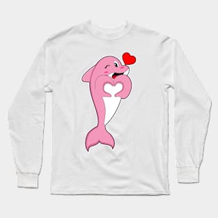 Dolphin Love Heart Long Sleeve T-Shirt